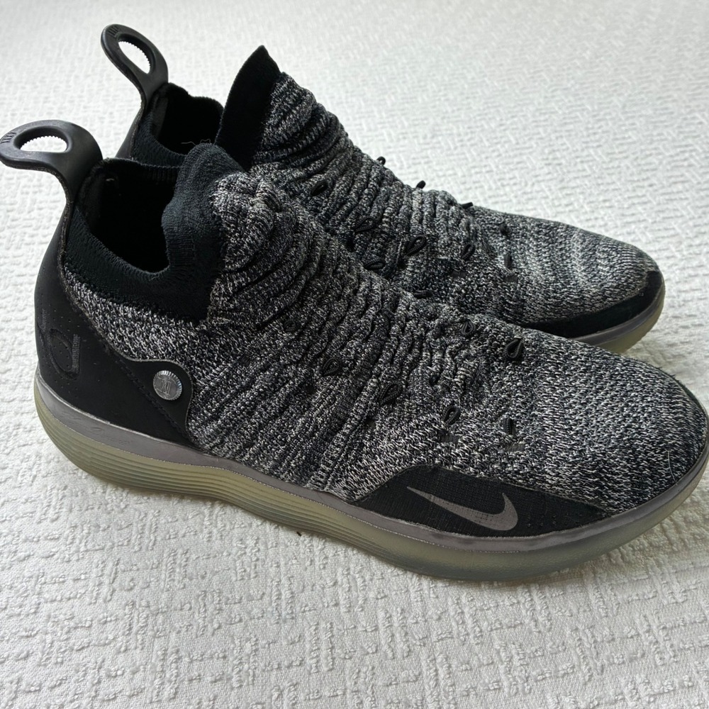 Nike Zoom KD 11 Still KD Black White Flyknit Basketball Shoes Mens 8.5 Durant